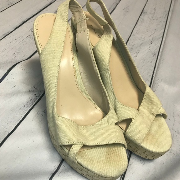 Nine West Cream Wedge Heels - Picture 2 of 4